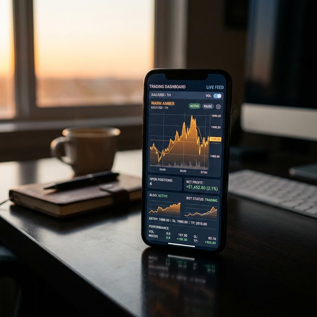 Blazequp Trading-Dashboard auf einem Smartphone